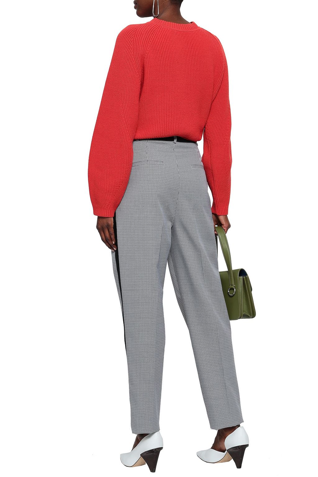 TIBI Houndstooth woven straight-leg pants