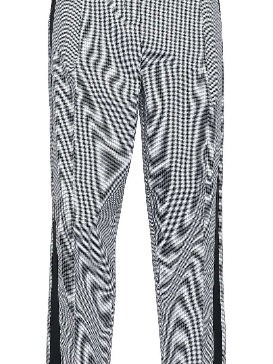 houndstooth woven straight-leg pants