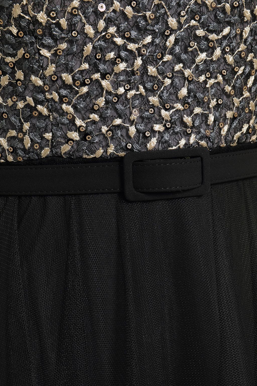 MIKAEL AGHAL Belted embellished tulle gown
