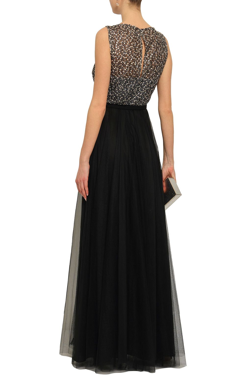 MIKAEL AGHAL Belted embellished tulle gown