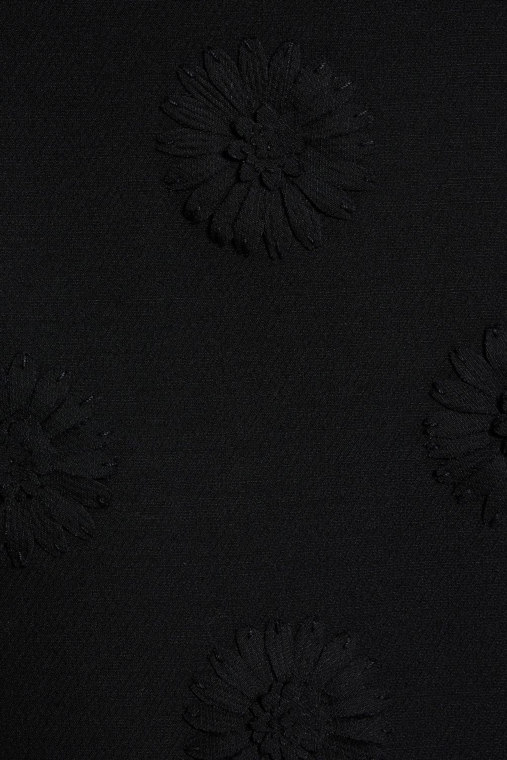 VALENTINO GARAVANI Appliquéd wool and silk-blend crepe mini skirt