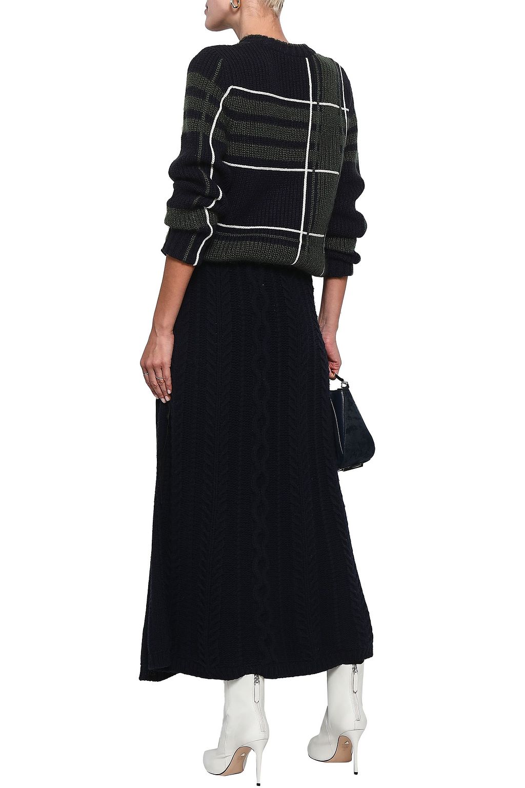 Midnight blue Cableknit wool and cashmereblend wrap maxi skirt Sale