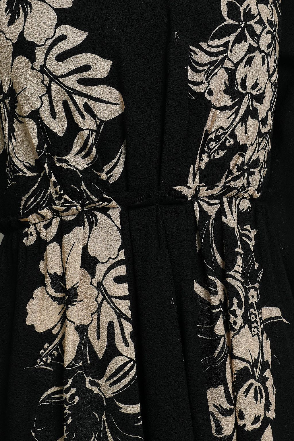 VALENTINO GARAVANI Pleated floral-print wool-crepe mini dress