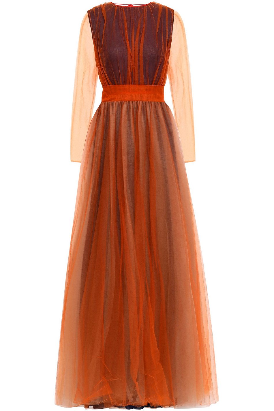 VALENTINO Gathered beaded tulle gown