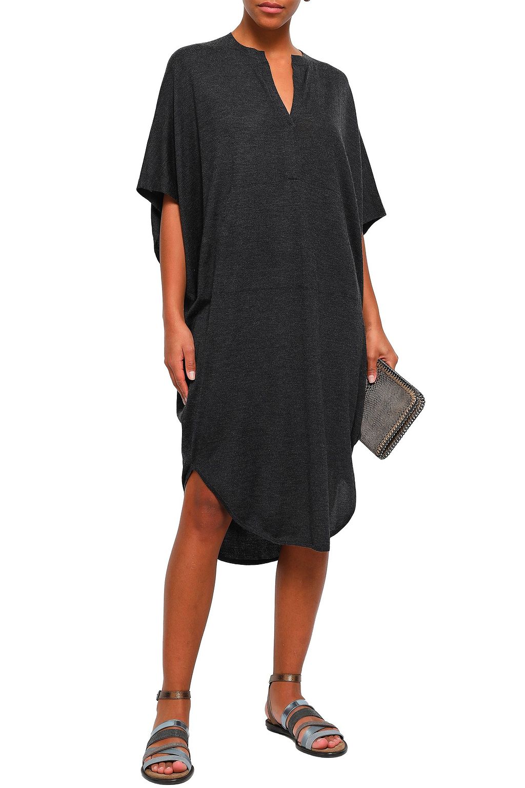 BRUNELLO CUCINELLI Cashmere and silk-blend kaftan