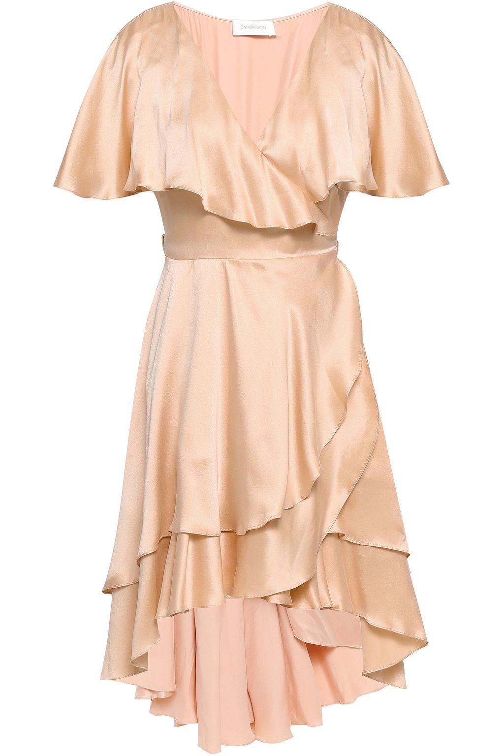 gold silk wrap dress