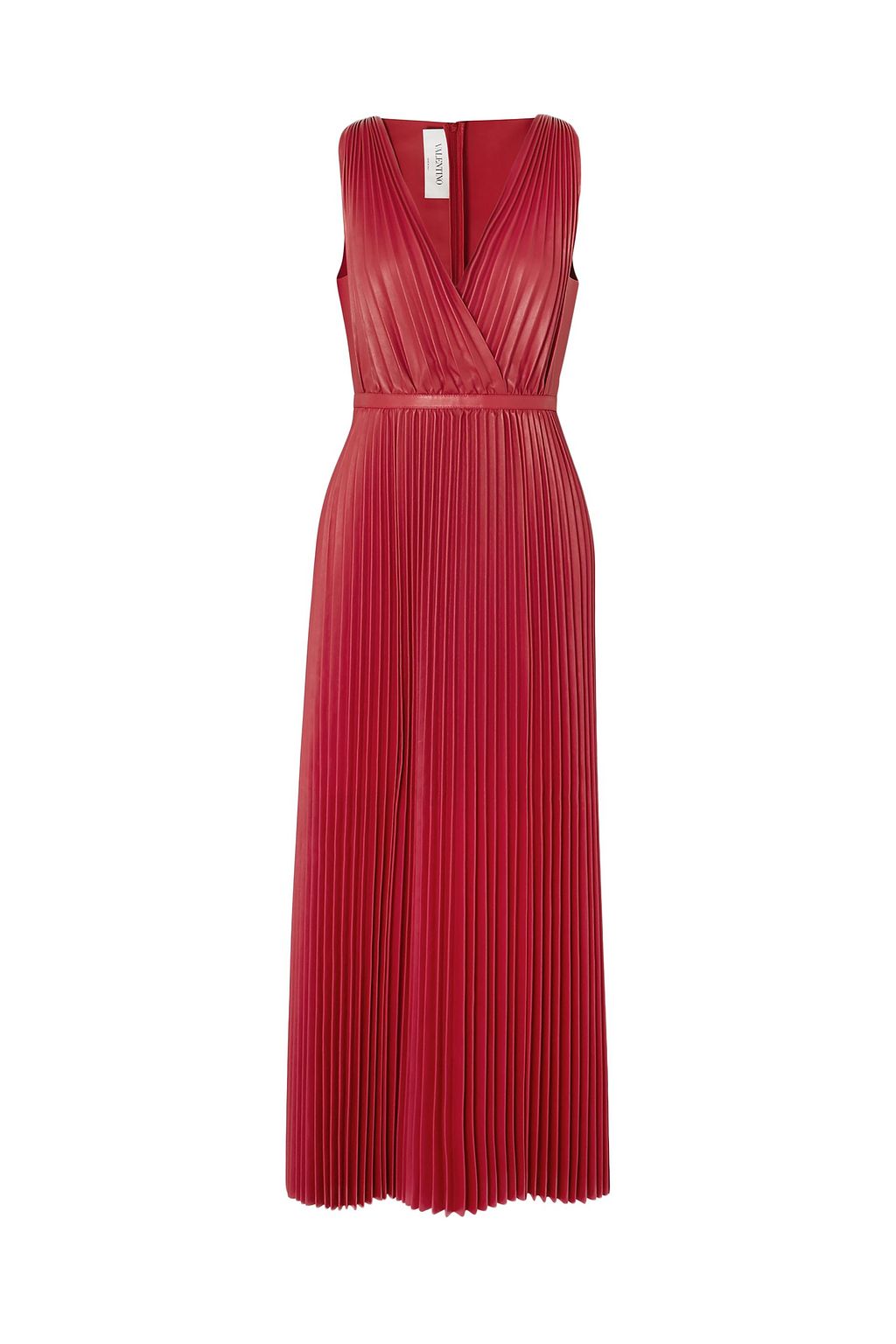 VALENTINO GARAVANI Pleated leather maxi dress | THE OUTNET