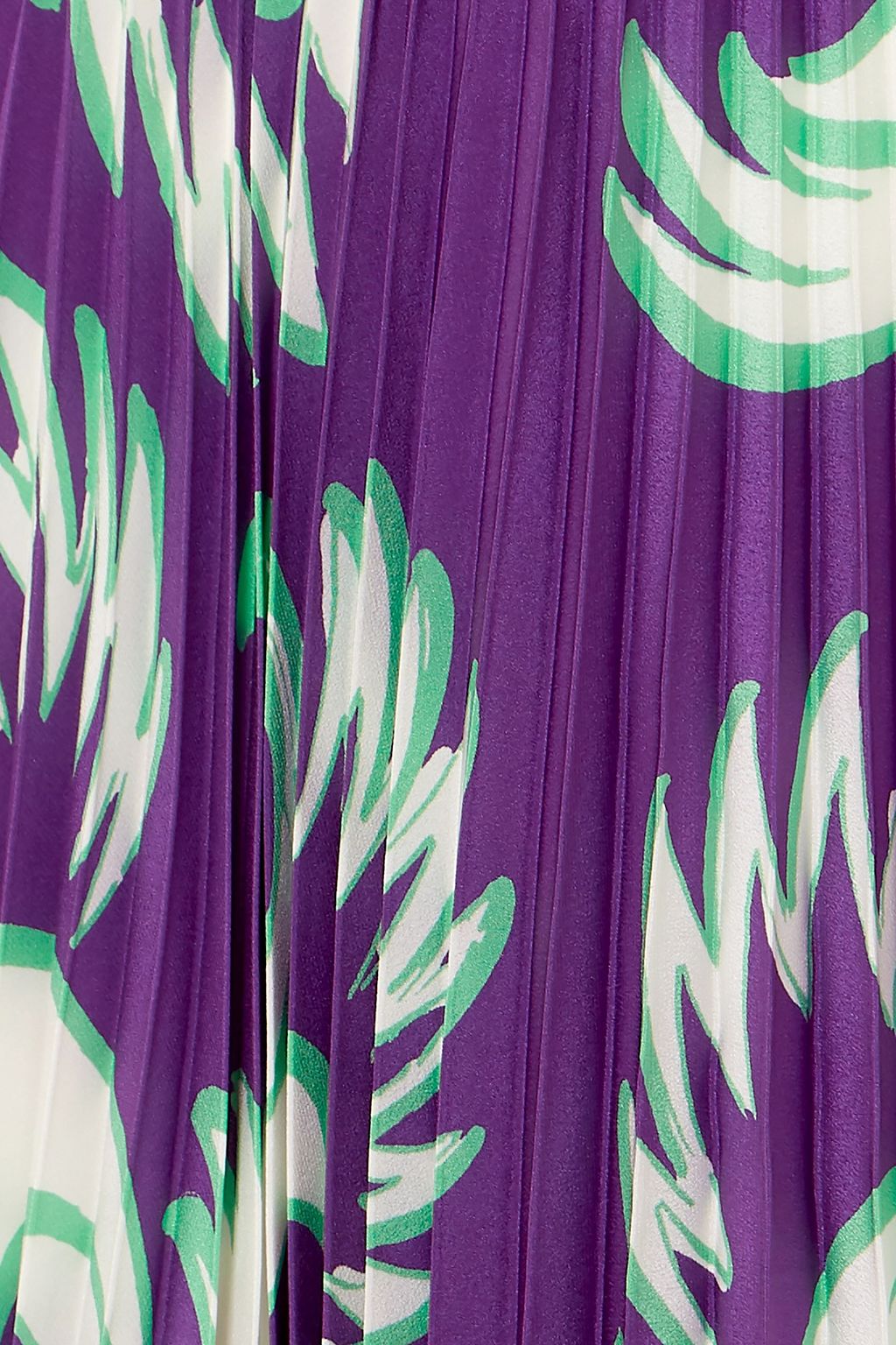 VALENTINO GARAVANI Pleated printed silk-crepe midi skirt