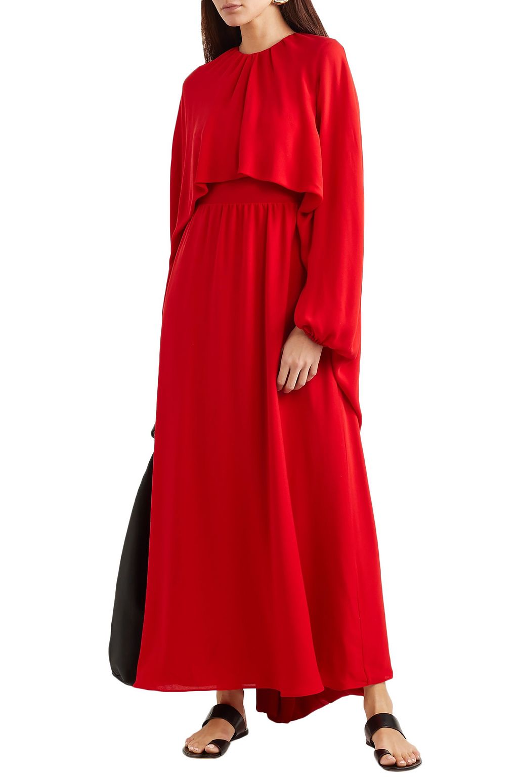 VALENTINO GARAVANI Cape-effect silk-crepe gown