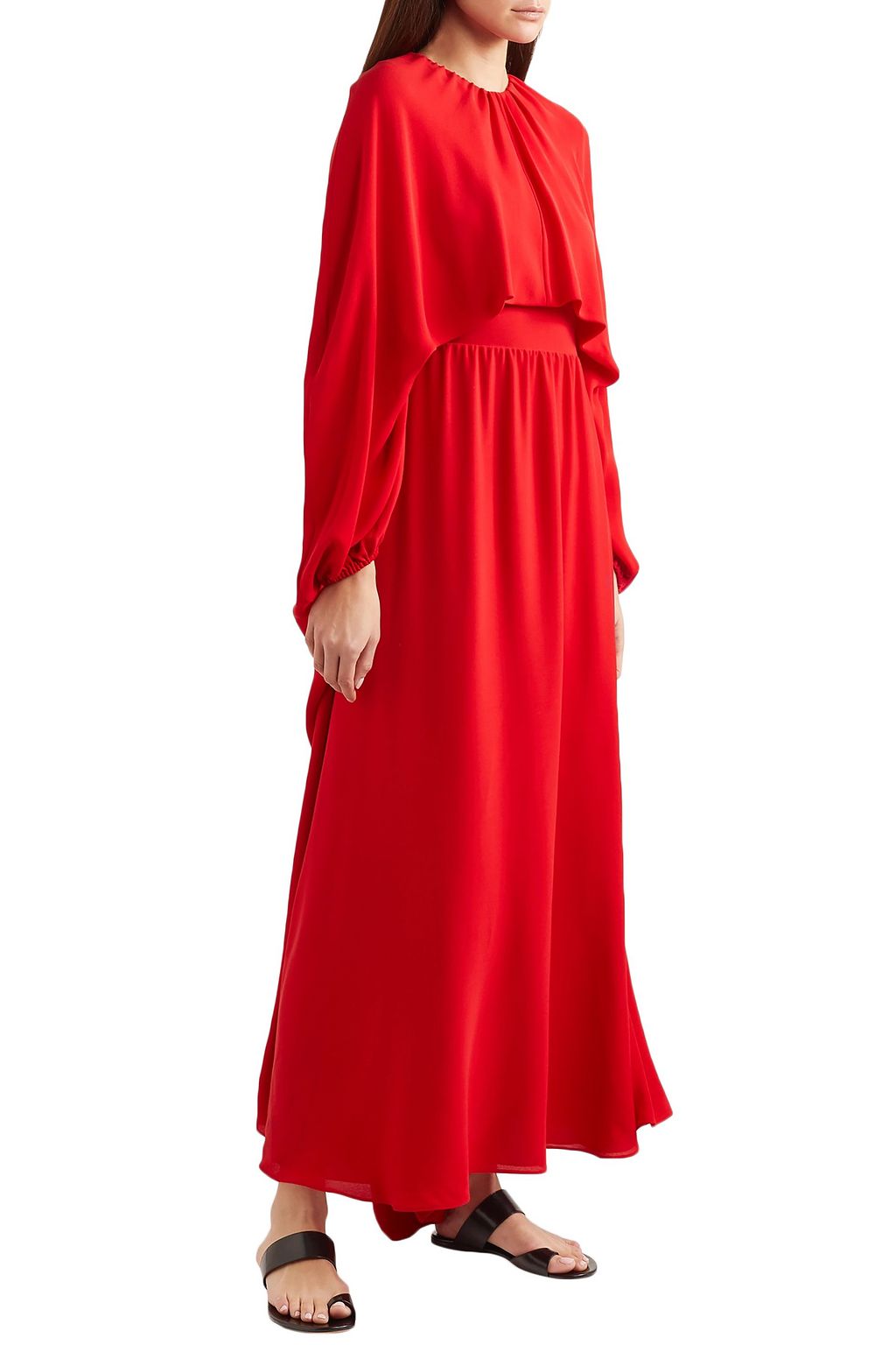 VALENTINO GARAVANI Cape-effect silk-crepe gown