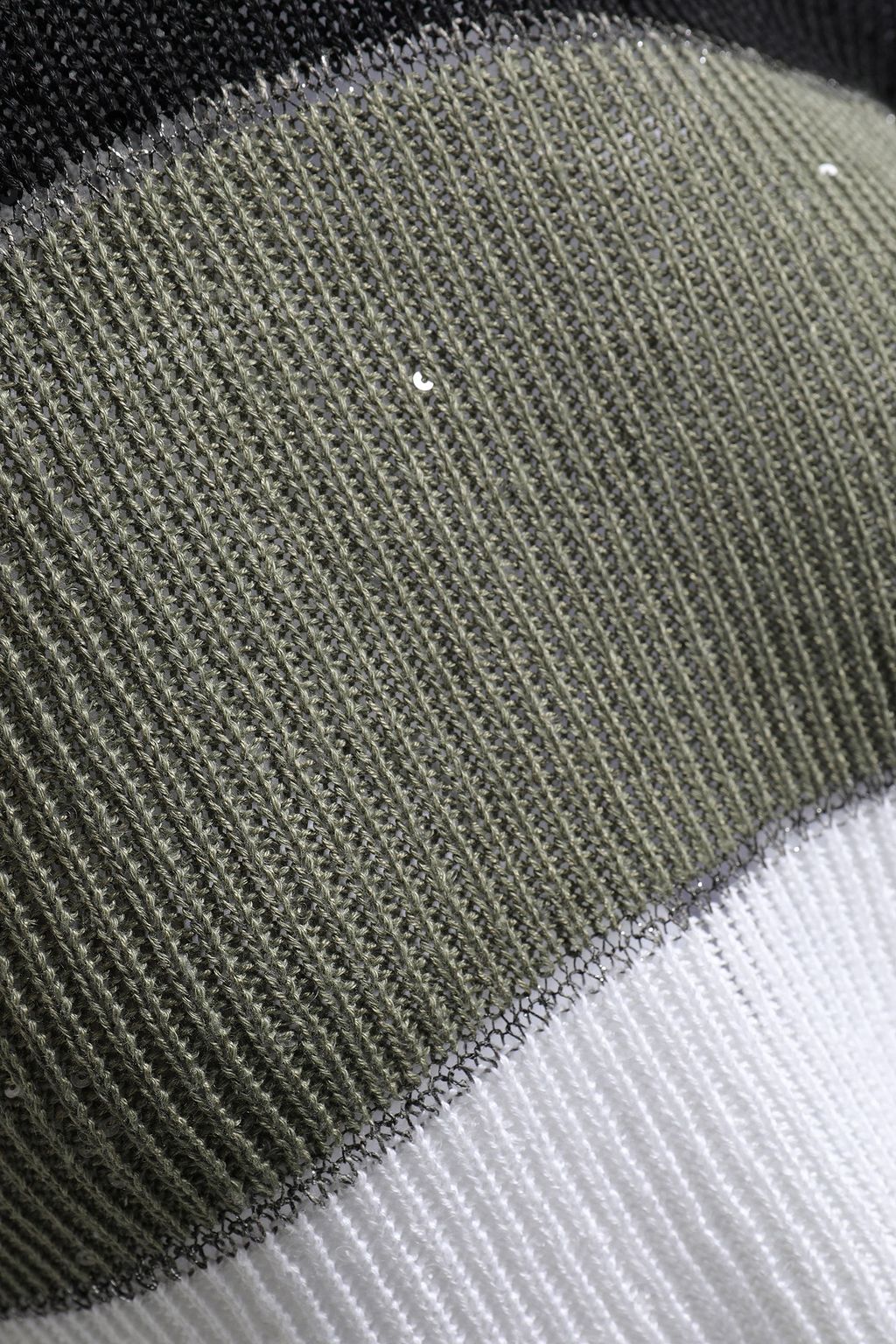 BRUNELLO CUCINELLI Striped linen and silk-blend sweater