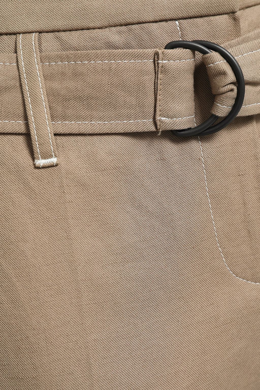BRUNELLO CUCINELLI Cropped cotton and linen-blend gabardine straight-leg pants