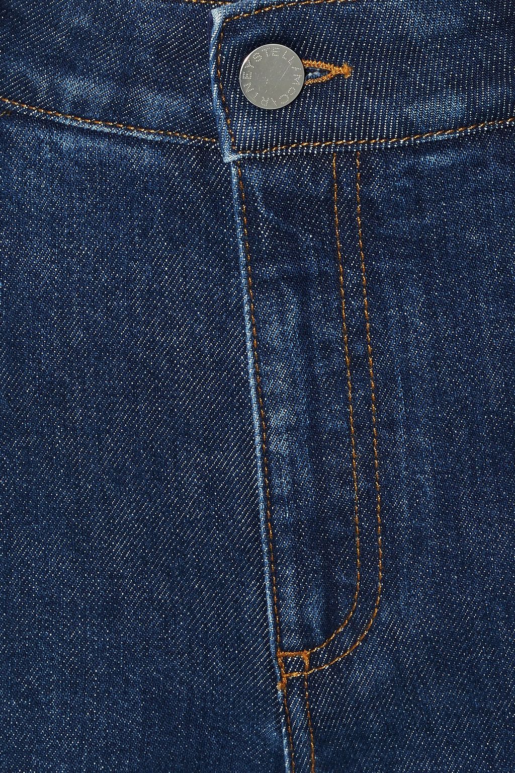 STELLA MCCARTNEY Faux leather-paneled high-rise straight-leg jeans