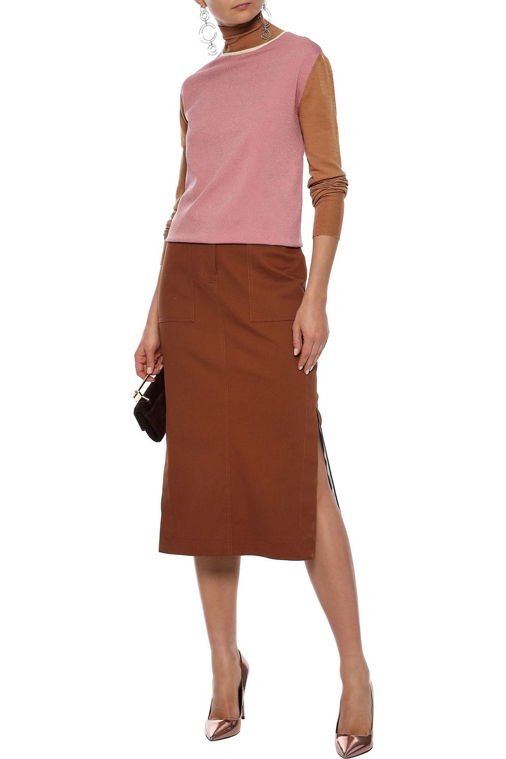 ROKSANDA Elsta color-block stretch-knit turtleneck sweater