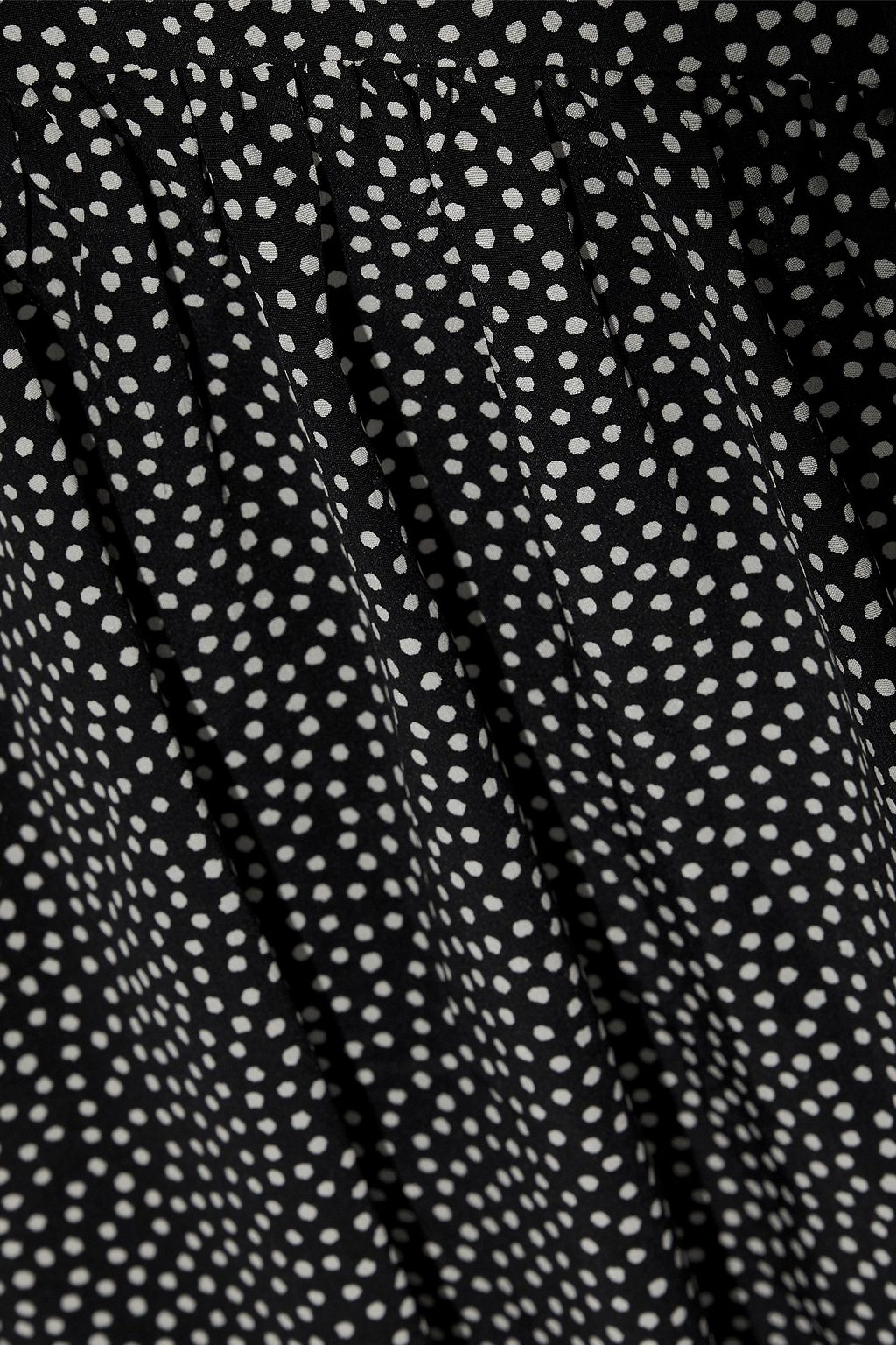 SAINT LAURENT Pussy-bow polka-dot silk crepe de chine mini dress