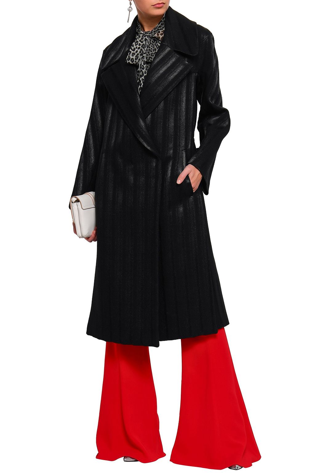 ROBERTO CAVALLI Double-breasted wool-blend felt coat