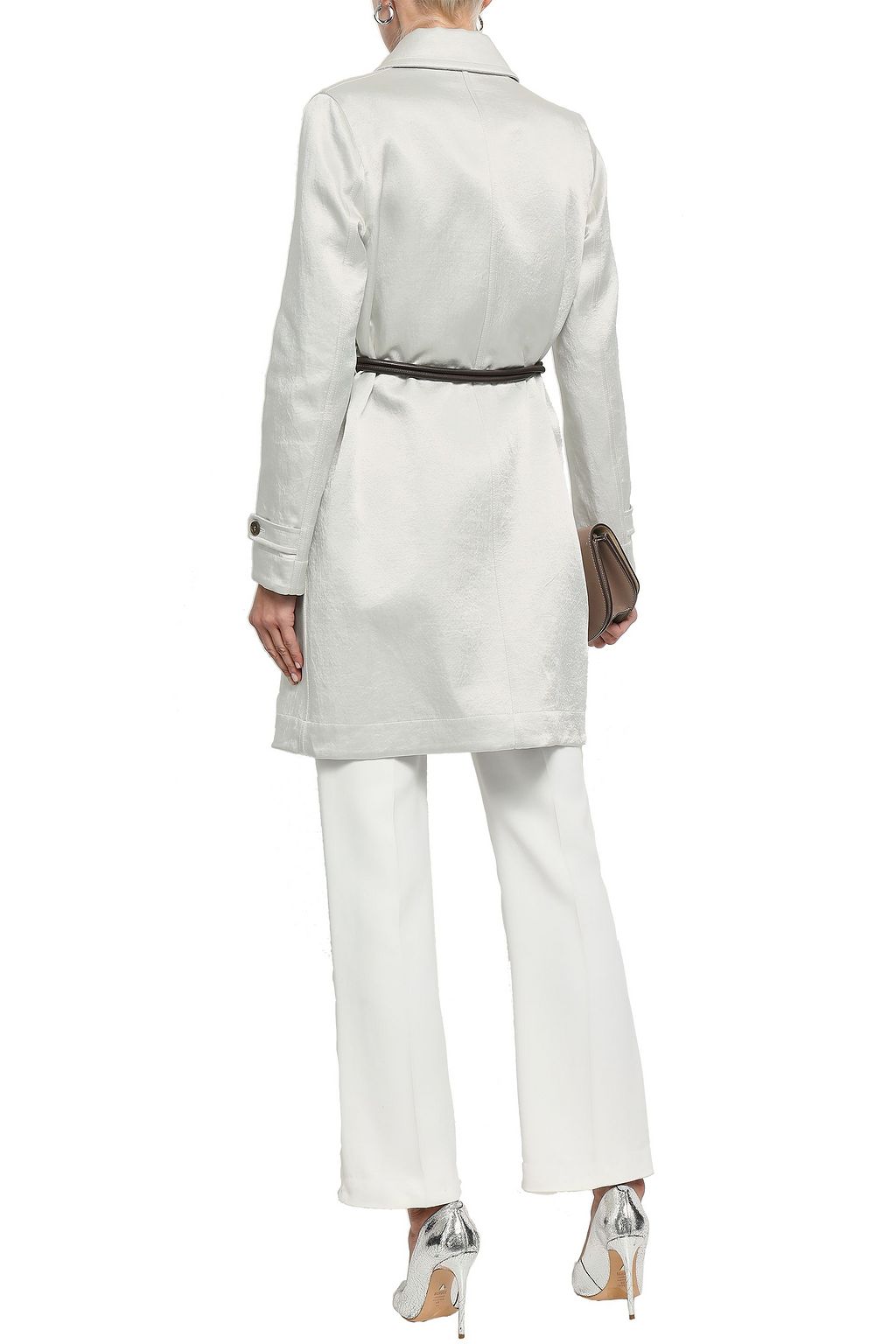 BRUNELLO CUCINELLI Linen-blend satin coat