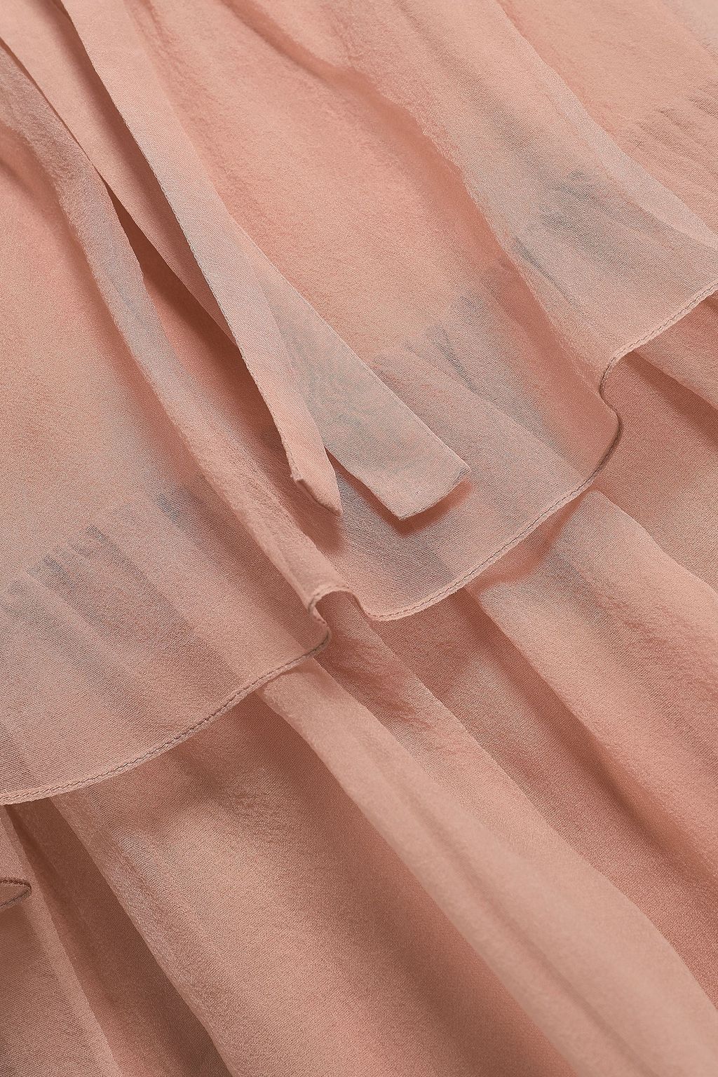 BRUNELLO CUCINELLI Bead-embellished tiered silk-organza mini dress