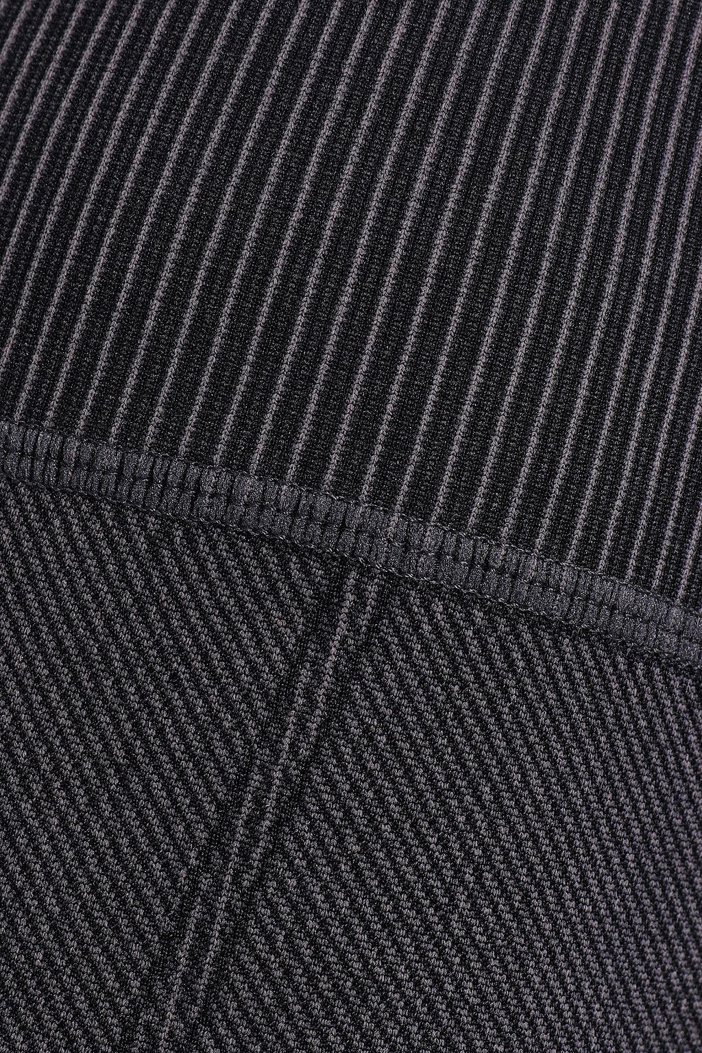 YUMMIE BY HEATHER THOMSON Seamless paneled ribbed stretch-jersey leggings