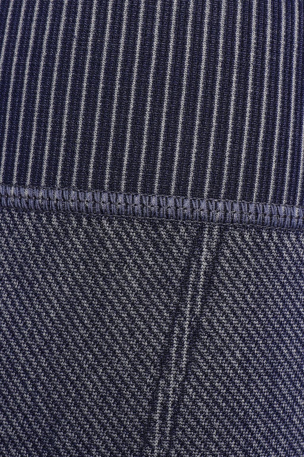 YUMMIE BY HEATHER THOMSON Seamless paneled ribbed stretch-jersey leggings