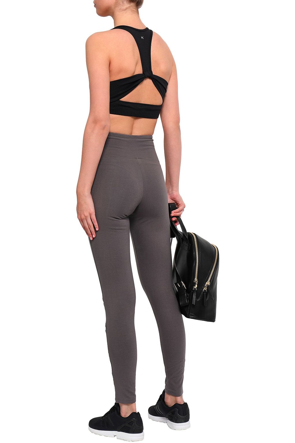 YUMMIE BY HEATHER THOMSON Signature mesh-trimmed stretch-cotton leggings