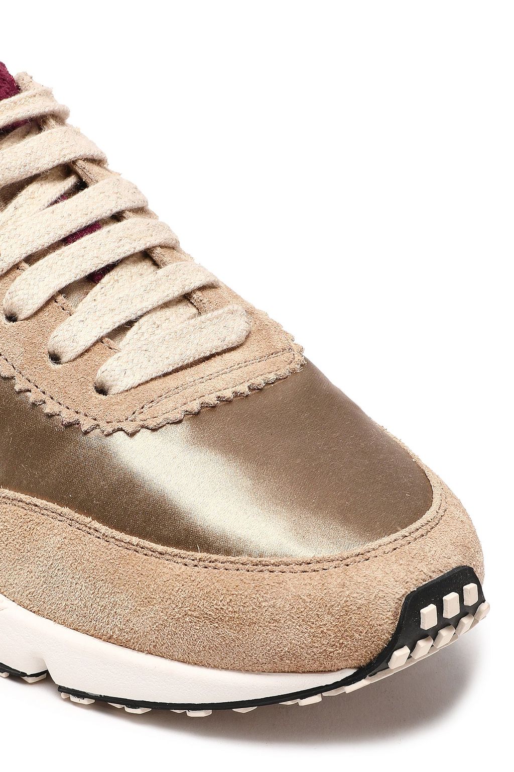 BRUNELLO CUCINELLI Paneled suede and satin sneakers