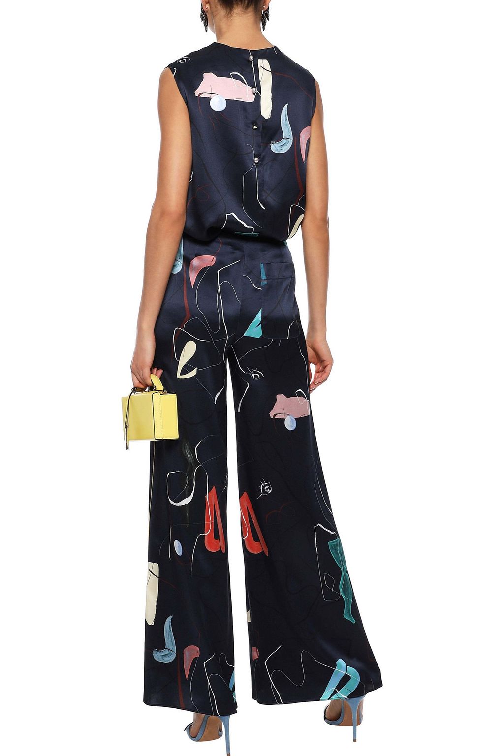ROKSANDA Knotted printed silk-satin blouse