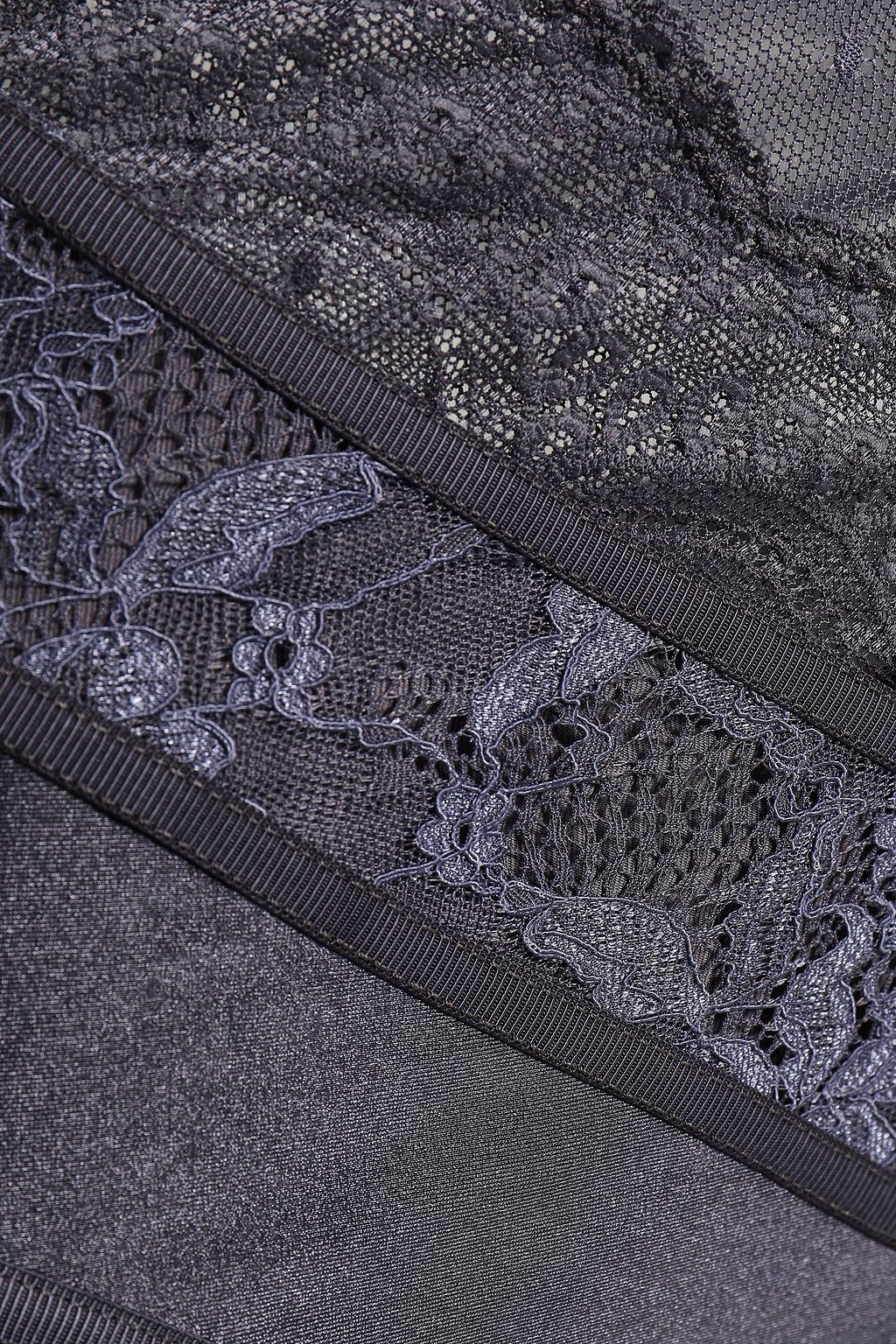 ZIMMERMANN Satin and lace-paneled triangle bikini