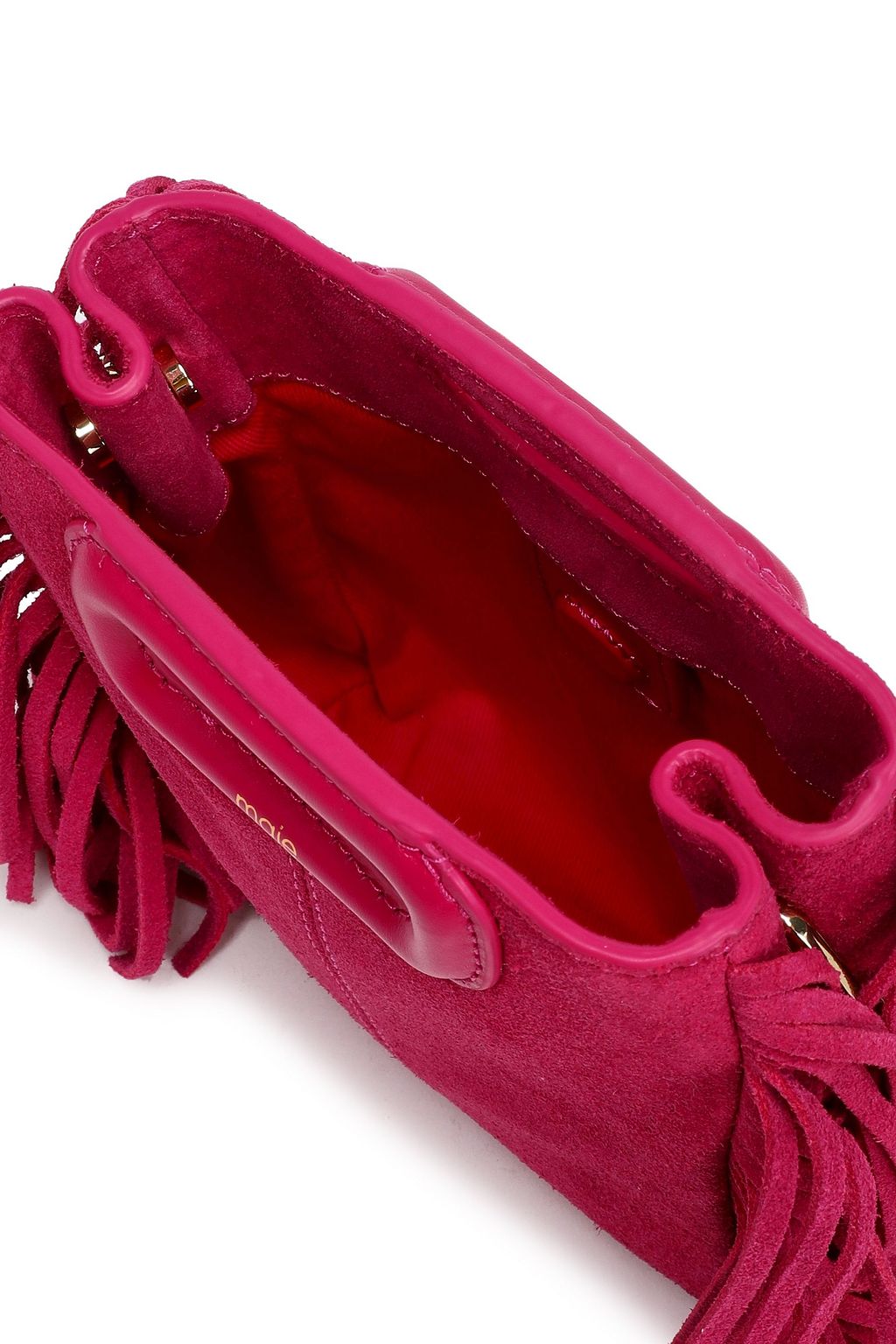MAJE Fringed suede shoulder bag