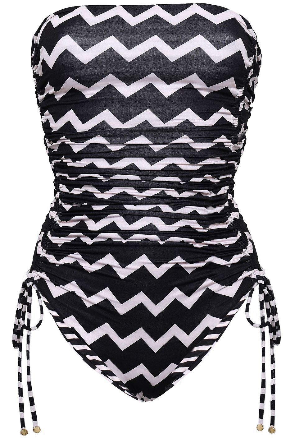 strapless ruched swimsuit