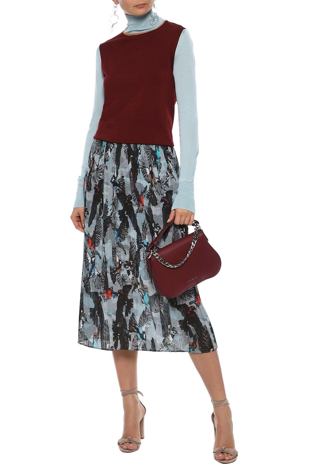 ROKSANDA Elsta color-block stretch-knit turtleneck sweater