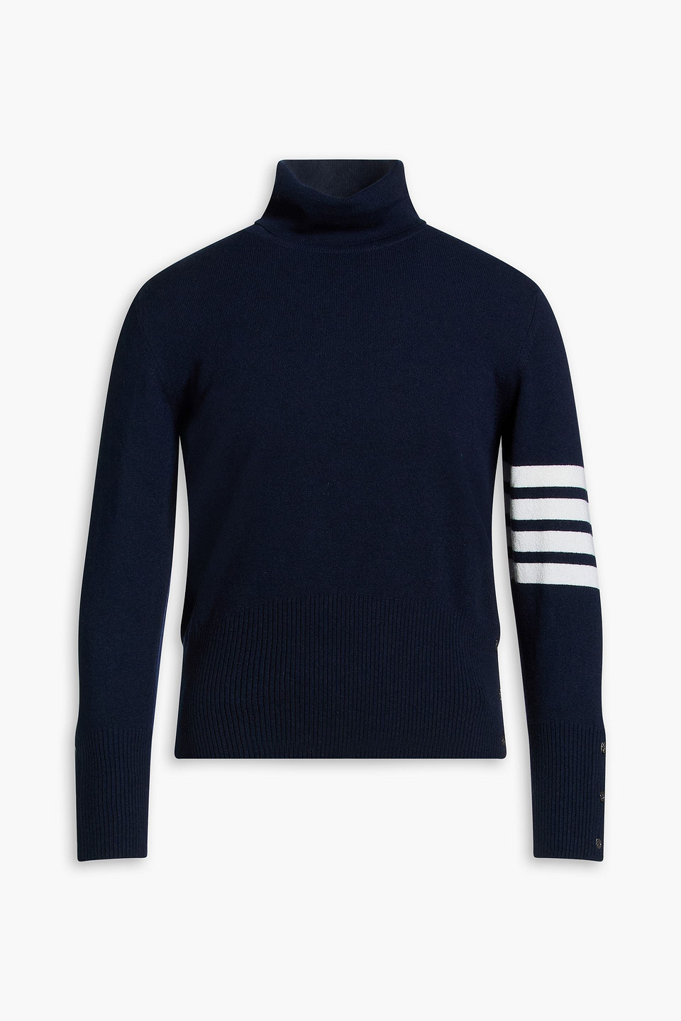 thom browne - striped cashmere turtleneck sweater - blue - 0