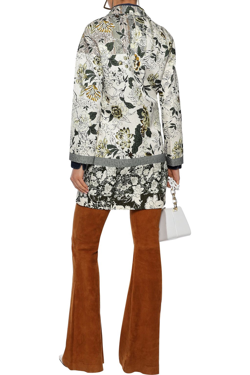 ETRO Floral-print textured cotton-blend coat