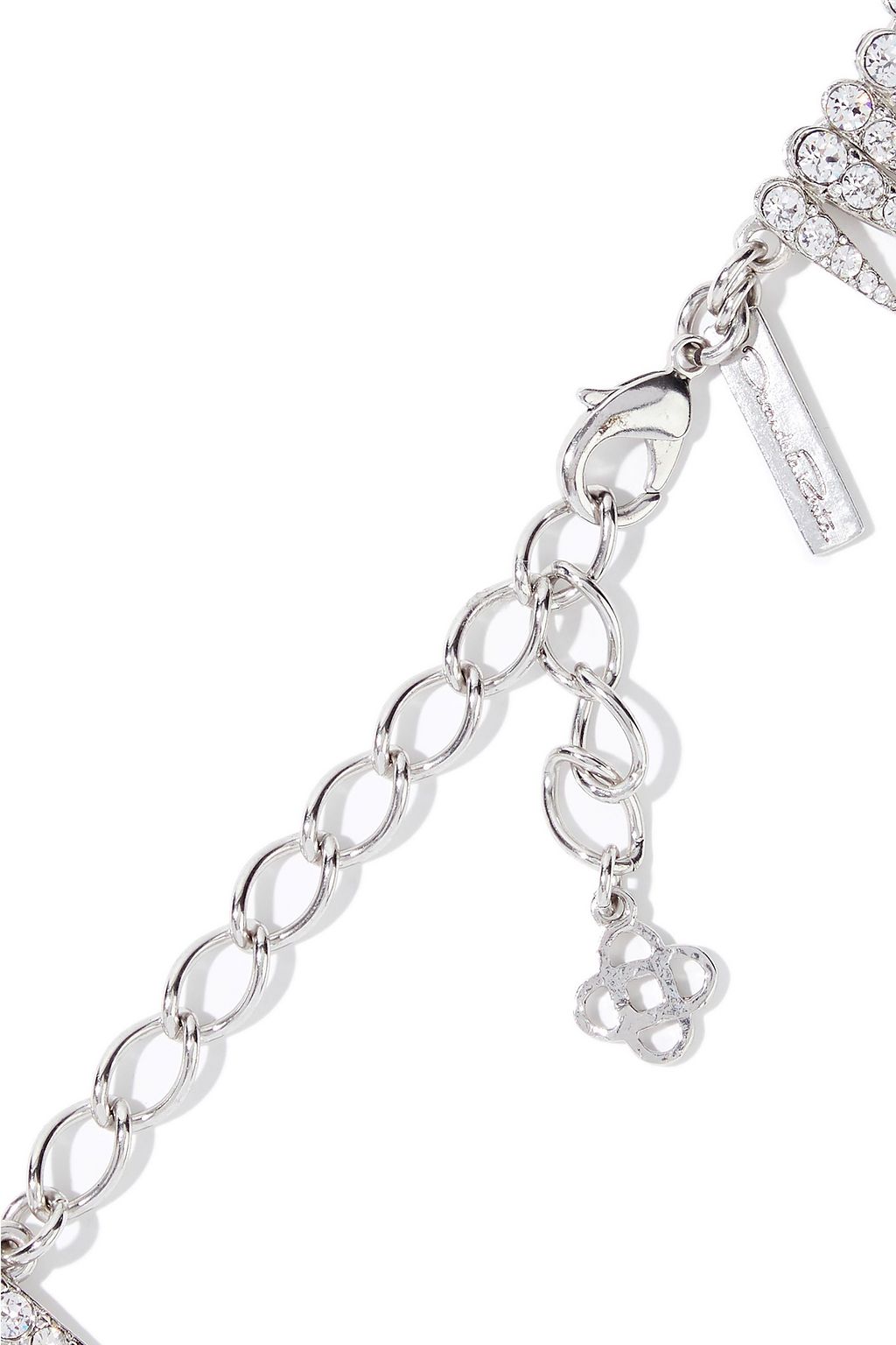 OSCAR DE LA RENTA Silver-tone crystal necklace