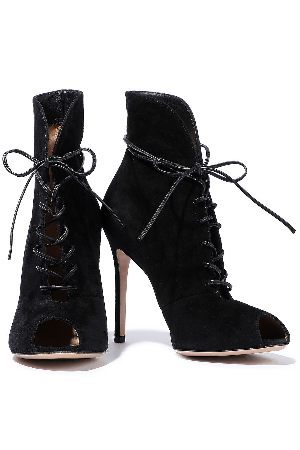 GIANVITO ROSSI Jane lace-up suede ankle boots