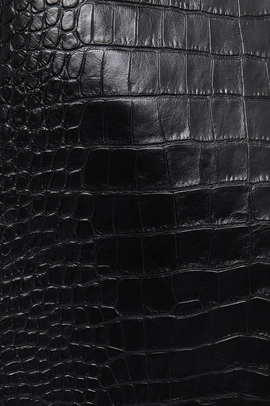 ROBERTO CAVALLI Asymmetric croc-effect leather wrap skirt