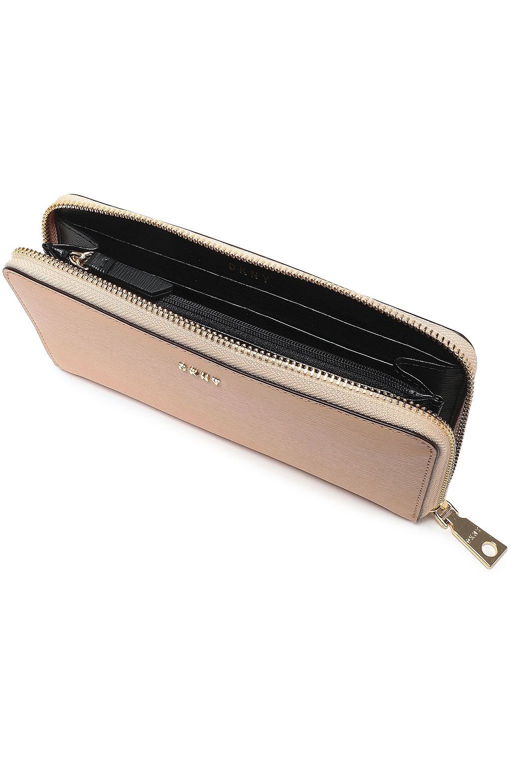 DKNY Metallic textured-leather wallet