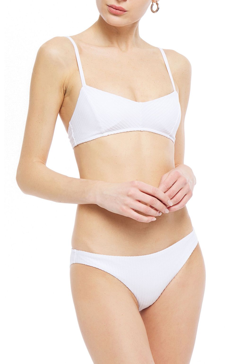 BONDI BORN Jacquard-knit low-rise bikini briefs