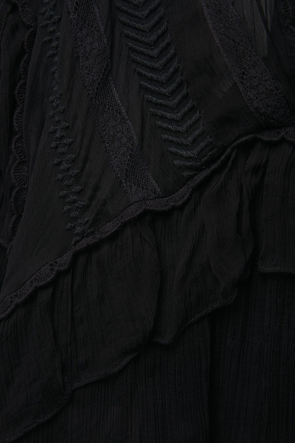 IRO Halo ruffled embroidered georgette blouse