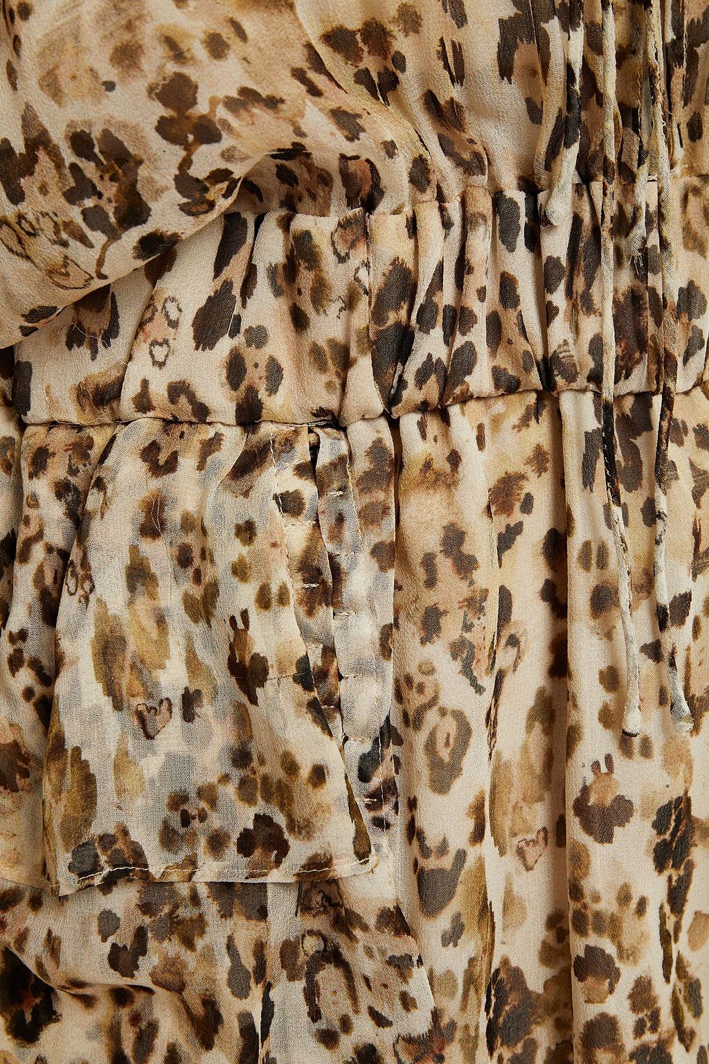 IRO Caprio leopard-print silk-chiffon mini dress