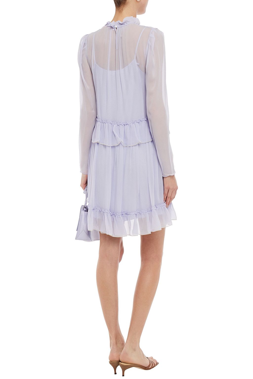 SEE BY CHLOÉ Ruffled crinkled silk-georgette mini dress