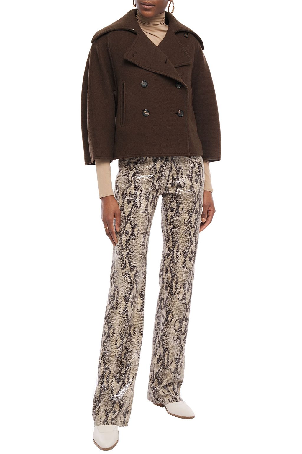 CHLOÉ Double-breasted wool-blend felt coat