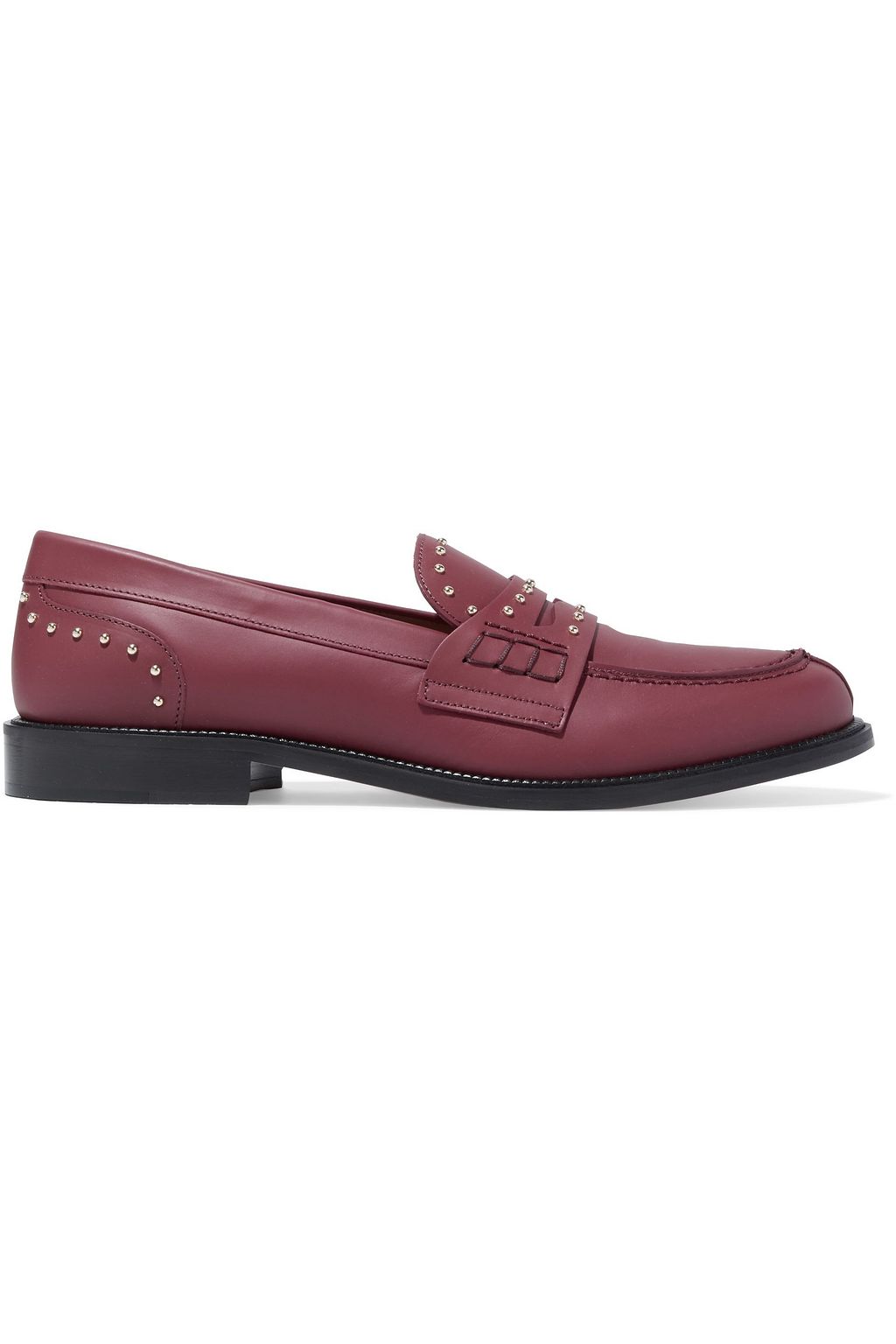 red studded loafers
