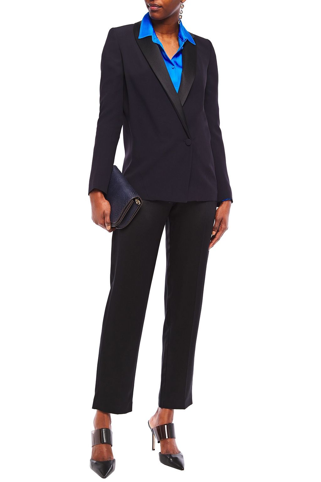 LANVIN Satin-trimmed crepe blazer