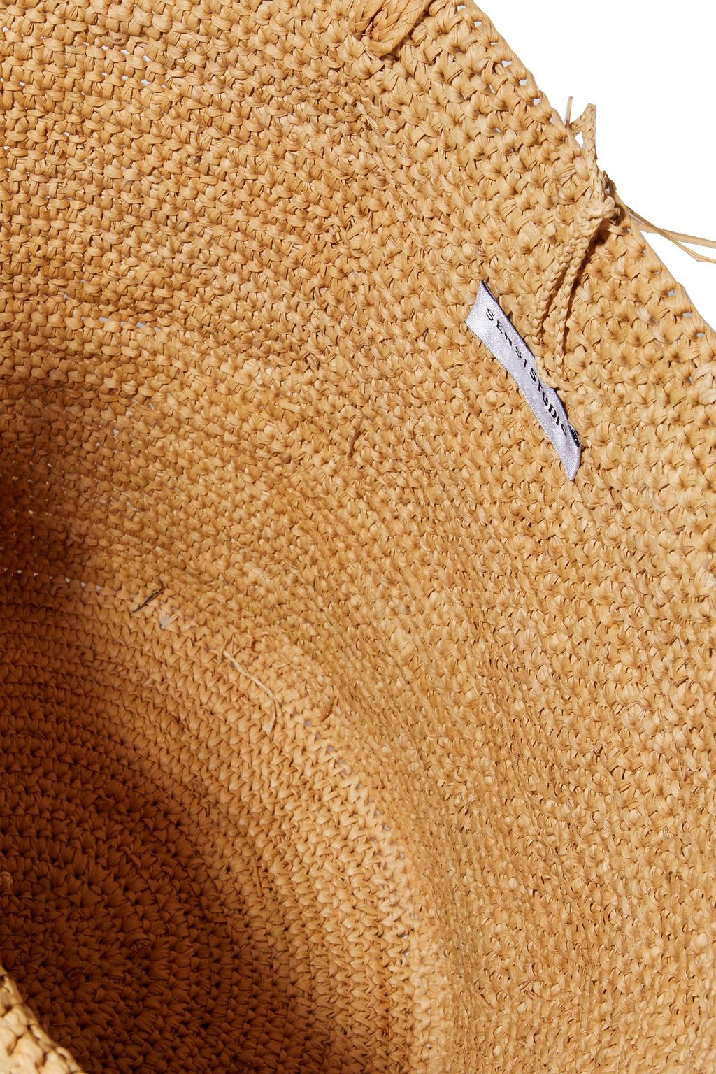 SENSI STUDIO Frayed woven toquilla straw tote