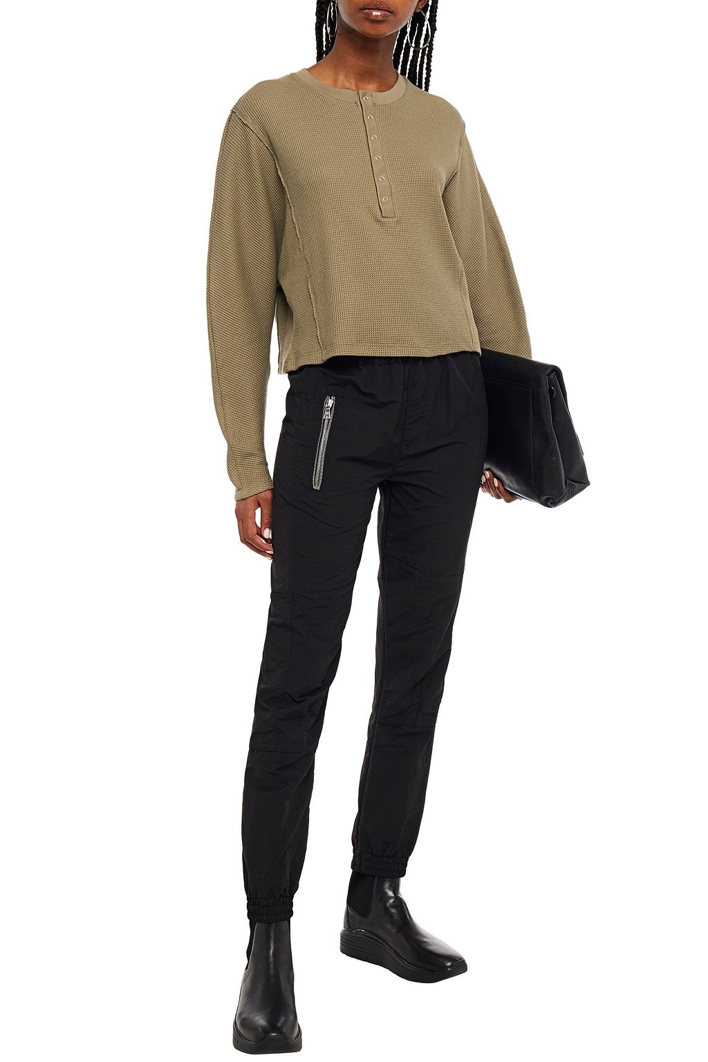 THE RANGE Waffle-knit cotton-blend sweater