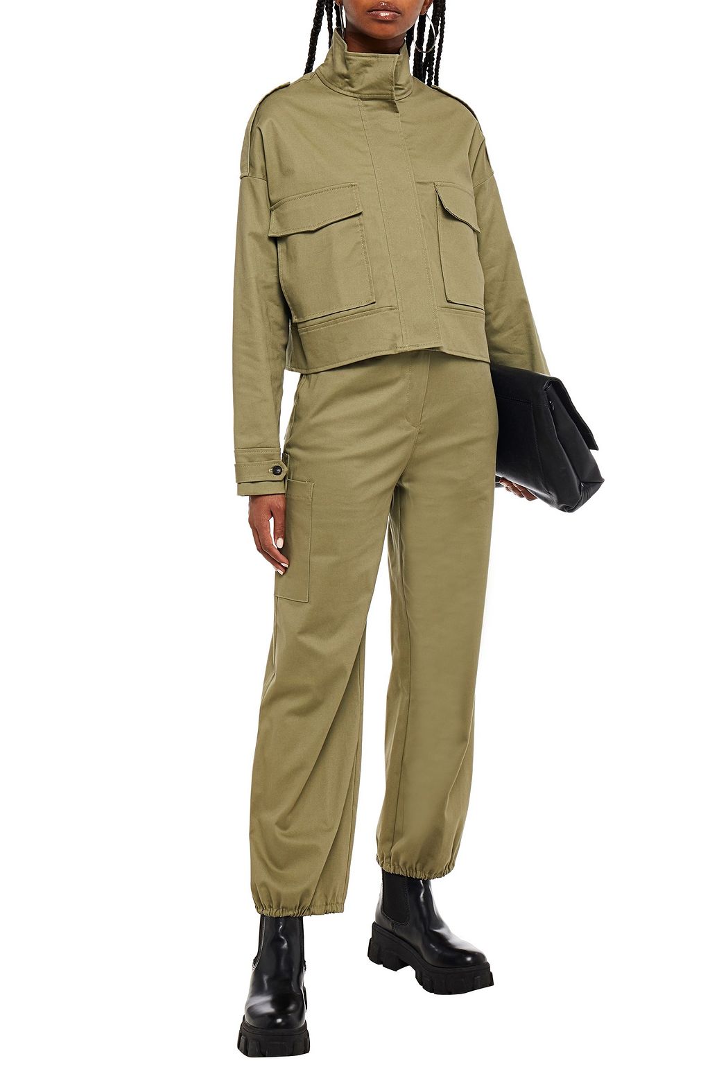 THE RANGE Cotton-blend gabardine tapered pants