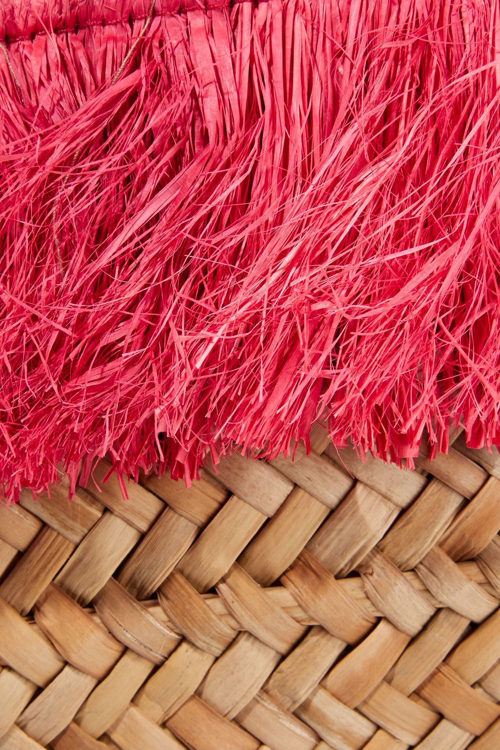 KAYU Fallyn fringe-trimmed woven straw tote