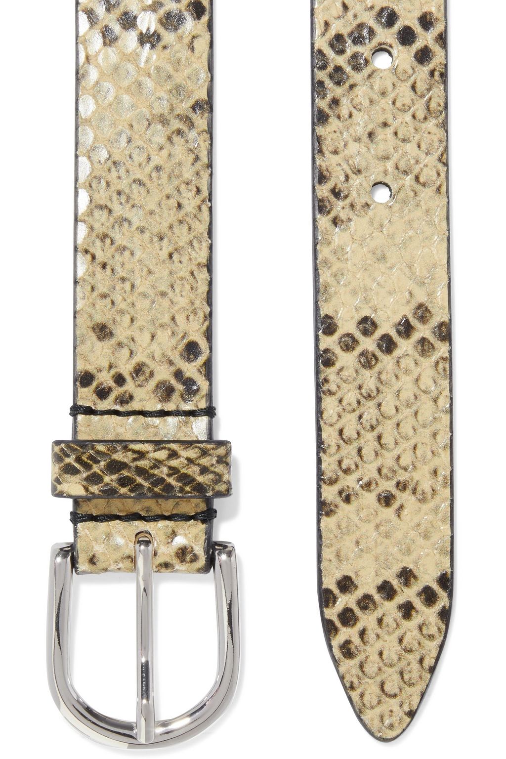 IRO Majun glossed snake-effect leather belt