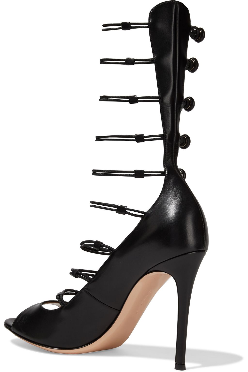 GIANVITO ROSSI Marquis 105 button-detailed leather sandals